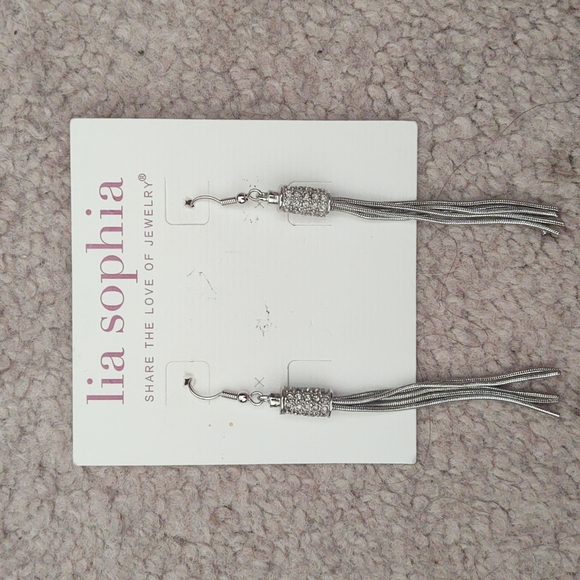 Long silver hanging earrings - Picture 1 of 3